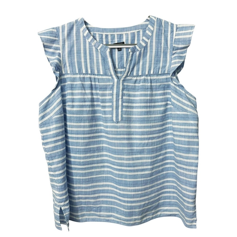 Talbots Linen Buoyant Stripe Shell Top Blouse - image 2